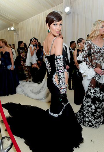 Bella Hadid attends The 2019 Met Gala Celebrating Camp: Notes on Fashion at Metropolitan Museum of Art on May 06, 2019 in New York City. (Photo by Mike Coppola/MG19/Getty Images for The Met Museum/Vogue )