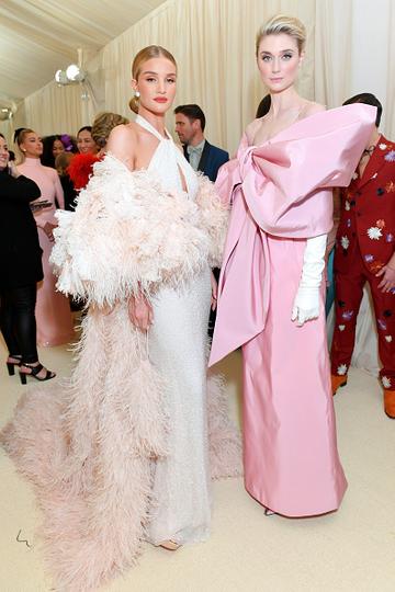 Rosie Huntington-Whiteley and Elizabeth Debicki attend The 2019 Met Gala Celebrating Camp: Notes on Fashion at Metropolitan Museum of Art on May 06, 2019 in New York City. (Photo by Mike Coppola/MG19/Getty Images for The Met Museum/Vogue )