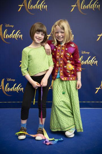 Kate & Amy Carswell pictured at the special preview screening of Disney’s ‘Aladdin’ at the Odeon Point Village. Photo: Anthony Woods