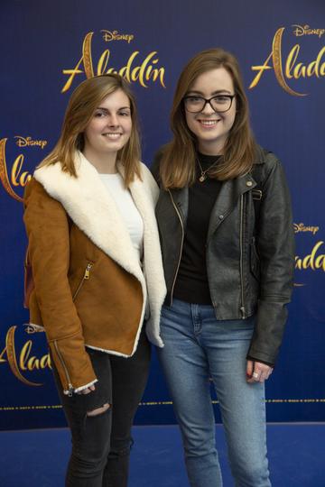 Sonja Collins & Aisling Christian pictured at the special preview screening of Disney’s ‘Aladdin’ at the Odeon Point Village. Photo: Anthony Woods