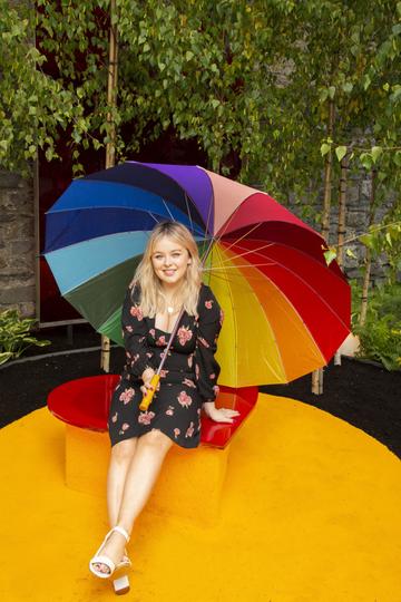 Derry Girls actress Nicola Coughlan pictured at the Yesterday, “What If” show garden at this year’s Bloom Festival at the Phoenix Park in Dublin inspired by upcoming comedy “Yesterday”.  From director Danny Boyle and screenwriter Richard Curtis, and starring Lily James, Yesterday is in cinemas nationwide from June 28th. Photo: Anthony Woods