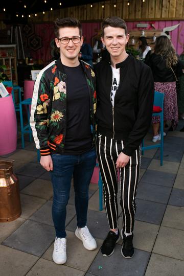Ian Curran and Mikey O'Loughlin at the SuperValu Gin Garden held at Opium Rooftop Garden, Dublin.