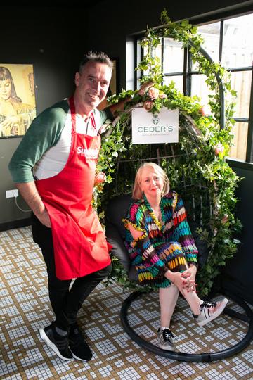 Kevin Dundon pictured with Bairbre Power at the SuperValu Gin Garden held at Opium Rooftop Garden, Dublin.