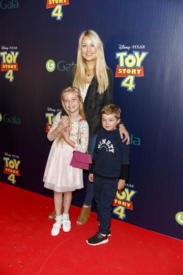 Kerri Nicole Blanc, daughter Kayla and friend Rian Cooling (6) pictured at the special event screening of Disney Pixar’s TOY STORY 4 in the Light House Cinema Dublin. Picture: Andres Poveda