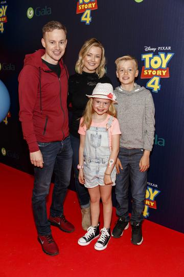 Steve, Helen, Ella (8) and Conor Curran (11) pictured at the special event screening of Disney Pixar’s TOY STORY 4 in the Light House Cinema Dublin. Picture: Andres Poveda