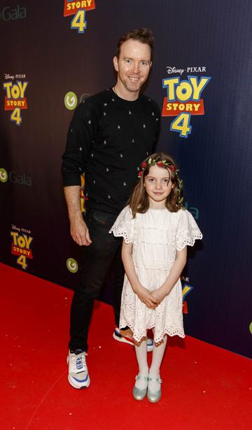 Dermot Whelan and daughter Rose pictured at the special event screening of Disney Pixar’s TOY STORY 4 in the Light House Cinema Dublin. Picture: Andres Poveda