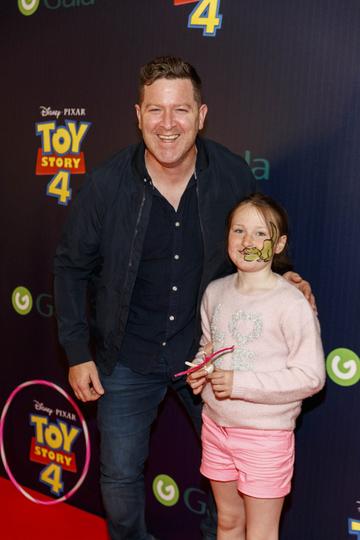 Maclean Burke and daughter Bow Belle pictured at the special event screening of Disney Pixar’s TOY STORY 4 in the Light House Cinema Dublin. Picture: Andres Poveda