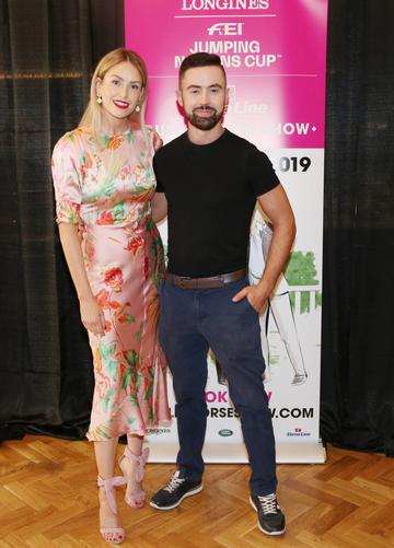 Lia Stokes and Deric Ó Hartagáin pictured at the social launch of this year’s Longines FEI Jumping Nations Cup of Ireland at the Stena Line Dublin Horse Show, at Bewley’s Grafton Street. This year's Show takes place at the RDS from August 7th - 11th. Photo: Leon Farrell/Photocall Ireland.