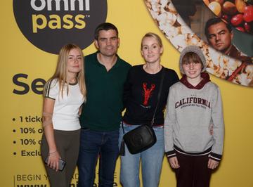 Bernard Dunne with his wife Pamela and children Caoimhe (13) and Finn (11) pictured at the MyOmniPass private screening of Sony’s Spider-Man: Far From Home at Omniplex Rathmines on Tuesday 2nd July. Photograph: Fran Veale
