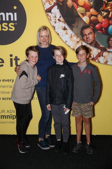 Corrina Whelan with Matthew (11) and Owen (13) Whelan and Aaron Collins (11) pictured at the MyOmniPass private screening of Sony’s Spider-Man: Far From Home at Omniplex Rathmines on Tuesday 2nd July. Photograph: Fran Veale