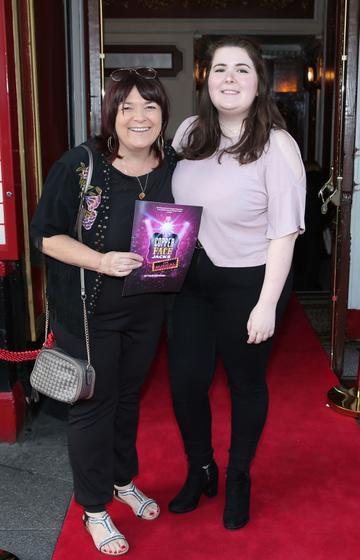Brenda O Donoghue and her daughter Ali at the opening night of  Copper Face Jacks The Musical at  the Olympia Theatre which  runs until the 10th August.Photo: Leon Farrell/Photocall Ireland.