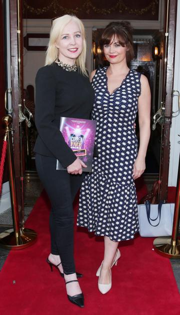 Fiona Fitzgerald and Rachel Pikington at the opening night of  Copper Face Jacks The Musical at  the Olympia Theatre which  runs until the 10th August.Photo: Leon Farrell/Photocall Ireland.