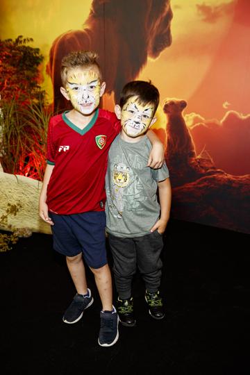 Jacob (4) and Dylan Murray (7) pictured at a special family screening of Disney’s THE LION KING at the Odeon Point Village. Picture: Andres Poveda