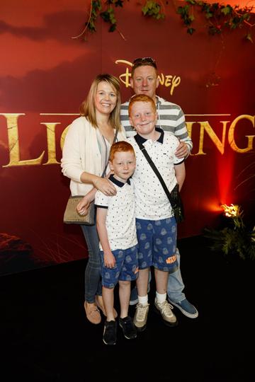 Yvonne and Stephen McGivern with Aaron (7) and Luis (10) pictured at a special family screening of Disney’s THE LION KING at the Odeon Point Village. Picture: Andres Poveda