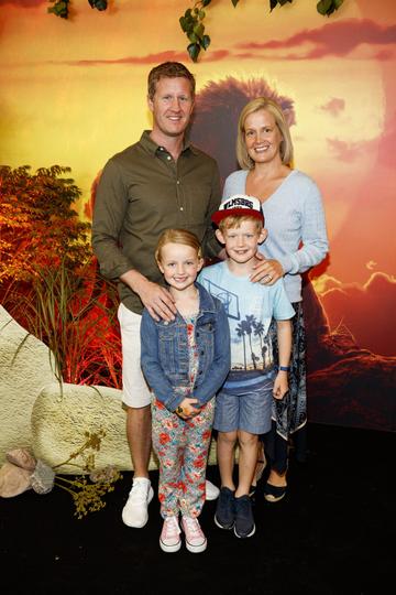 John and Claire Kilbride with Lotti (7) and Jono (8) pictured at a special family screening of Disney’s THE LION KING at the Odeon Point Village. Picture: Andres Poveda
