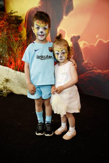 Sophia (2) Nikita Musteata (4) pictured at a special family screening of Disney’s THE LION KING at the Odeon Point Village. Picture Andres Poveda