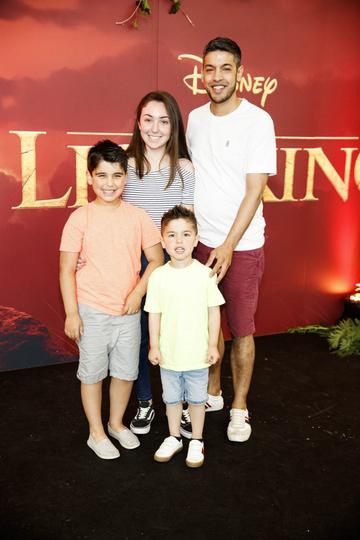 Lauren Gilsenan, Daniel Kaneswaran, Dylan (7) and Bobby (4) pictured at a special family screening of Disney’s THE LION KING at the Odeon Point Village. Picture: Andres Poveda