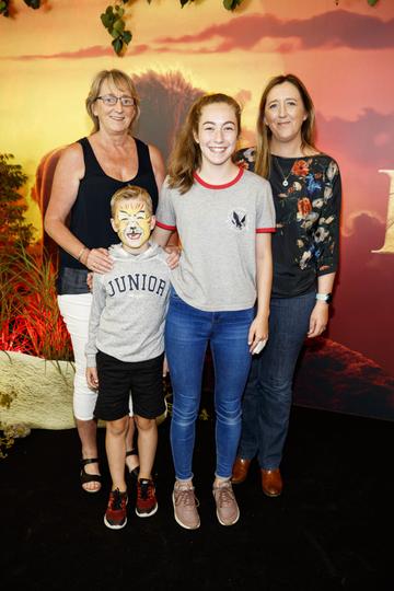 Angela Everit and Joanne Cassidy with Jacob (7) and Isabelle Floyd pictured at a special family screening of Disney’s THE LION KING at the Odeon Point Village. Picture: Andres Poveda