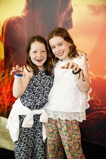 Lauren Agnew (8) and Cate Collenette (9) pictured at a special family screening of Disney’s THE LION KING at the Odeon Point Village. Picture Andres Poveda