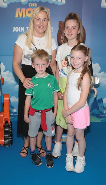 Karen Behan ,Harry Behan,Grace Behan and Sienna Behan at the special preview screening of Playmobil : The Movie. Photo: Brian McEvoy