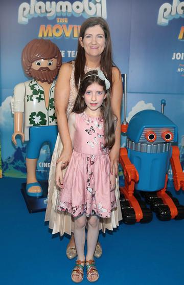 Olive Donnelly and Annemarie Donnelly at the special preview screening of Playmobil : The Movie. Photo: Brian McEvoy