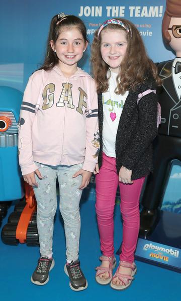 Rosie Cudden and Susie McAdam at the special preview screening of Playmobil : The Movie. Photo: Brian McEvoy