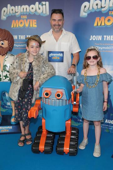 Caoimhe Heneghan, Jarlath Heneghan and Ava Tighe  at the special preview screening of Playmobil : The Movie. Photo: Brian McEvoy