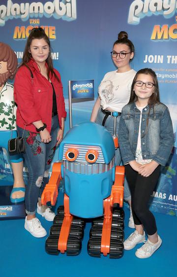 Emma McAlister, Sarah McAlister,and Lucy McAlister at the special preview screening of Playmobil : The Movie. Photo: Brian McEvoy