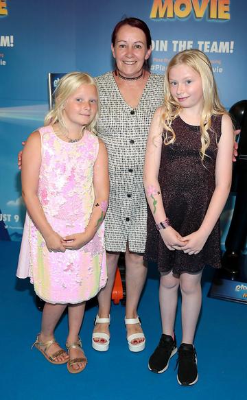 Lucy Fox Angela Byrne and Rebecca Duff at the special preview screening of Playmobil : The Movie. Photo: Brian McEvoy