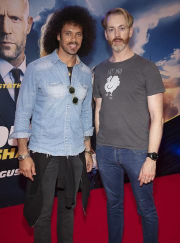 Carl Shaban & Patrick Moynan pictured at a special preview screening of Fast & Furious Presents: Hobbs & Shaw. Photo: Anthony Woods