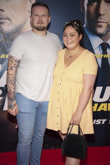 Chris Gernon and Grace Mongey pictured at a special preview screening of Fast & Furious Presents: Hobbs & Shaw. Photo: Anthony Woods
