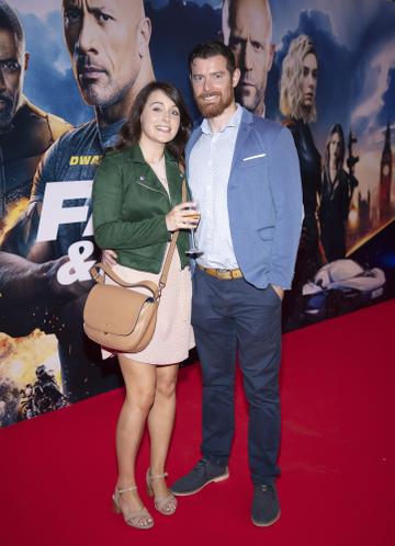 Ciara & Daniel Fagan pictured at a special preview screening of Fast & Furious Presents: Hobbs & Shaw. Photo: Anthony Woods