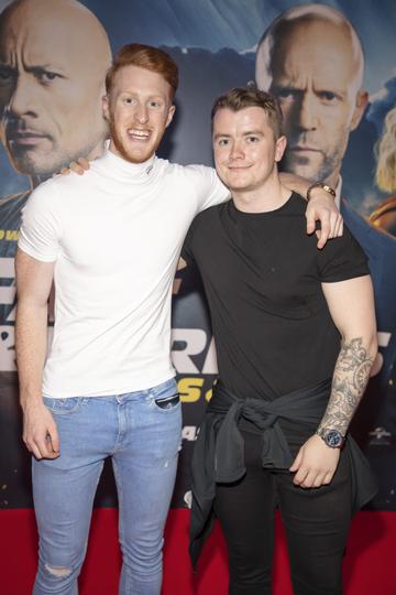 Jordan Knowles & Eric Byrne pictured at a special preview screening of Fast & Furious Presents: Hobbs & Shaw. Photo: Anthony Woods