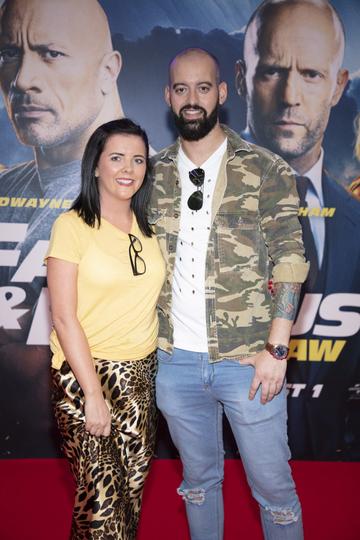 Tracy McLoughlin & Daniel McCluskey pictured at a special preview screening of Fast & Furious Presents: Hobbs & Shaw. Photo: Anthony Woods