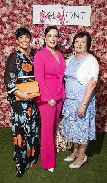 Suzanne Burke and Milliner and Judge Cathriona King with her mum at the #GalmontGirlsSquad competition in the Galmont Hotel and Spa in Galway City. Photo: Andrew Downes, xposure