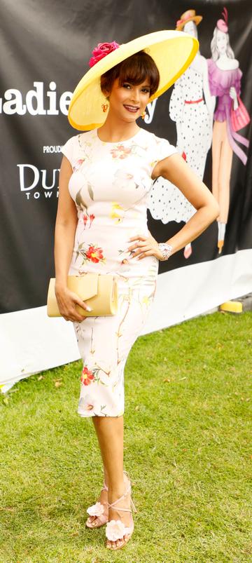 Maksuda Akhter at the Dundrum Town Centre Ladies' Day at the Dublin Horse Show in the RDS. Photo: Kieran Harnett