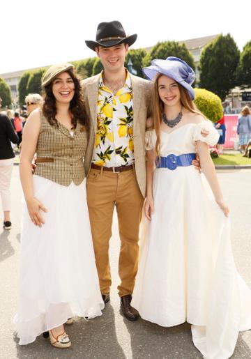 Mercedes and Jack Furey with Chloe Furey Whelan  at the Dundrum Town Centre Ladies' Day at the Dublin Horse Show in the RDS. Photo: Kieran Harnett