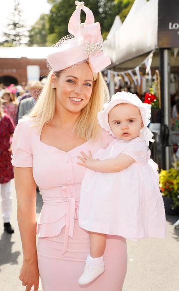 Victoria and Hannah Corr at the Dundrum Town Centre Ladies' Day at the Dublin Horse Show in the RDS. Photo: Kieran Harnett
