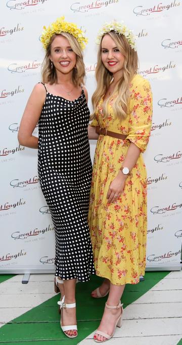 Pictured last night at the Great Lengths – The Mane Event at HOUSE Dublin, Leeson Street after the Dublin Horse Show are, from left, Nicole Osborne and Katie Allen. PHOTO: Mark Stedman