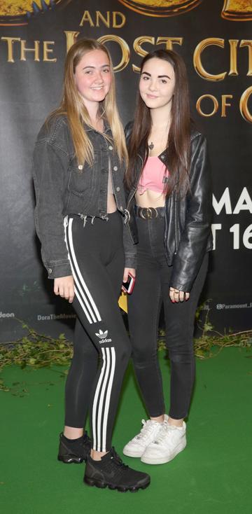 Alanna Burke and Kayleigh Foley at the special preview screening of Dora and the Lost City of Gold at the Odeon Cinema in Point Square,Dublin.
Pic Brian McEvoy Photography