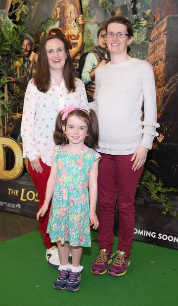 Michelle Monahan, Anne-Marie Gallagher and Saoirse Monahan at the special preview screening of Dora and the Lost City of Gold at the Odeon Cinema in Point Square,Dublin.
Pic Brian McEvoy Photography