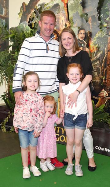 Gavin McAllister, Alice McAllister, Beth McAllister, Tess McAllister and Eve McAllister at the special preview screening of Dora and the Lost City of Gold at the Odeon Cinema in Point Square,Dublin. Pic Brian McEvoy Photography