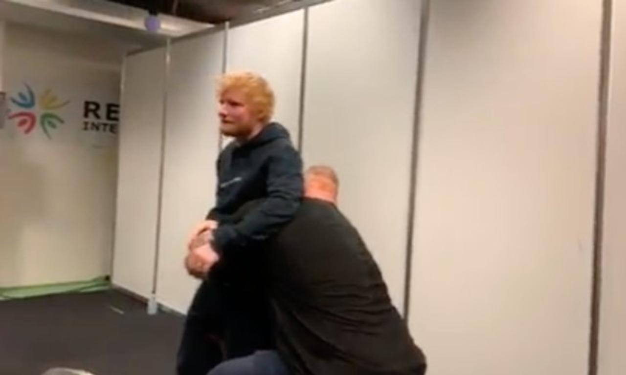 Nothing to see here, just The Mountain lifting Ed Sheeran over his head