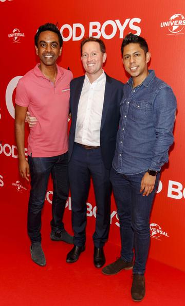 Clint Drieberg, David Mitchell and Marco Espinoza pictured at a special preview screening of Good Boys at the Light House Cinema, Dublin. Picture: Andres Poveda