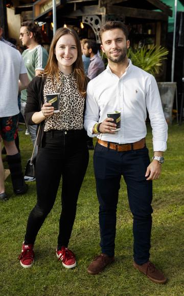Victoria Kern and Bruno Lorences at the Schweppes #UltimateMixer Sessions at The Big Grill festival in Herbert Park, Dublin, where guests sipped on expertly crafted cocktails and enjoyed live music mixes from Irish bands and DJs. Picture: Andres Poveda