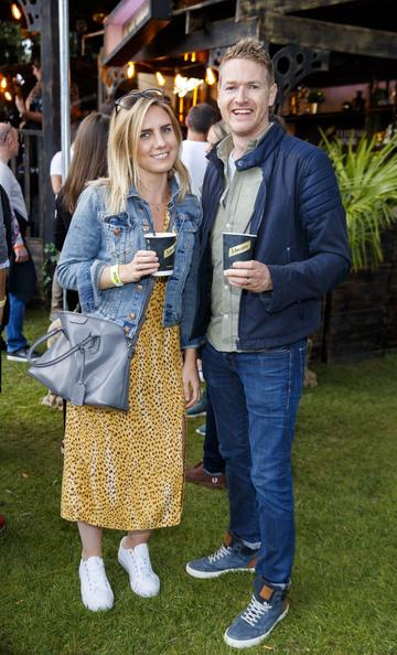 Carol St John and Andy Macken at the Schweppes #UltimateMixer Sessions at The Big Grill festival in Herbert Park, Dublin, where guests sipped on expertly crafted cocktails and enjoyed live music mixes from Irish bands and DJs. Picture: Andres Poveda