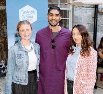 Fiona Cuniffe, Amar Jacob and Nessa Van Rooyan at the launch of Taste the Island, a 12 week celebration of Ireland’s seasonal ingredients, adventurous tastes and bold experiences taking place this September, October and November. Photo: Kieran Harnett
