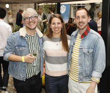 Russell Alford, Eva Burg and Patrick Hanlon at the launch of Taste the Island, a 12 week celebration of Ireland’s seasonal ingredients, adventurous tastes and bold experiences taking place this September, October and November. Photo: Kieran Harnett

