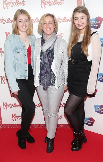 Aoife Kavanagh, Lisa Kavanagh and Sarah Kavanagh at the opening of the musical Kinky Boots at the Bord Gais Energy Theatre, Dublin.  Picture: Brian McEvoy