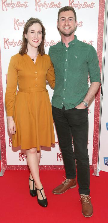 Aoife McMorrow and Donal Kitt at the opening of the musical Kinky Boots at the Bord Gais Energy Theatre, Dublin.  Picture: Brian McEvoy